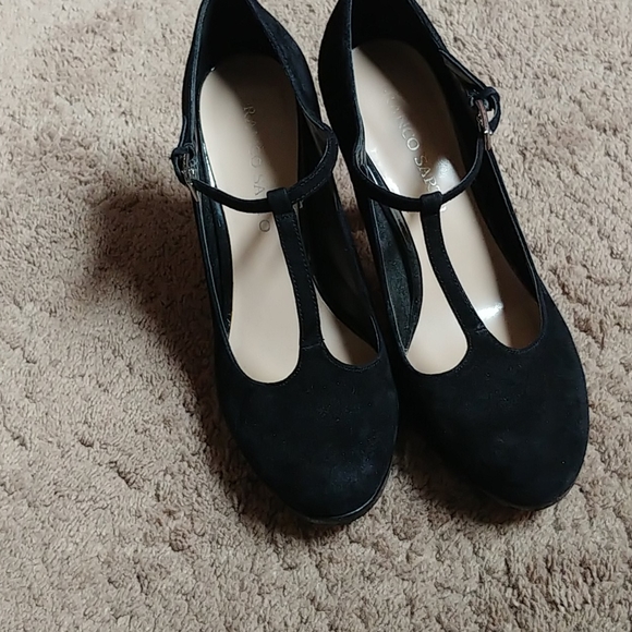 Franco Sarto Shoes - Franco Sarto Black suede T- strap heels